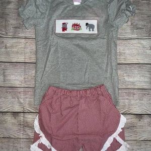 Smocked Shirt and Shorts Football Set